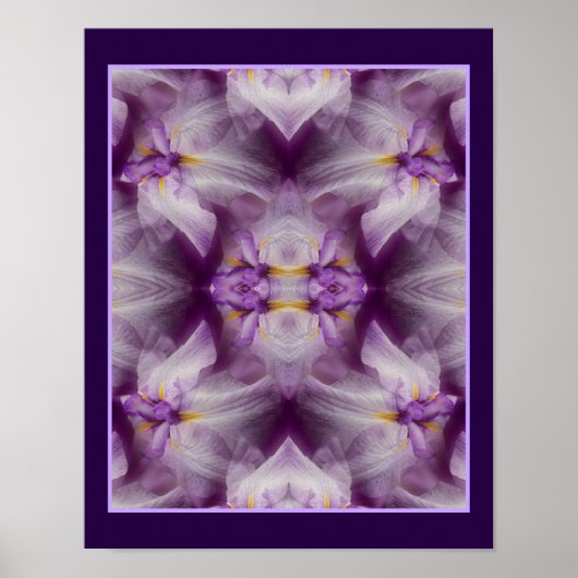 Paarse Japanse Iris Flower Abstract Poster (Voorkant)