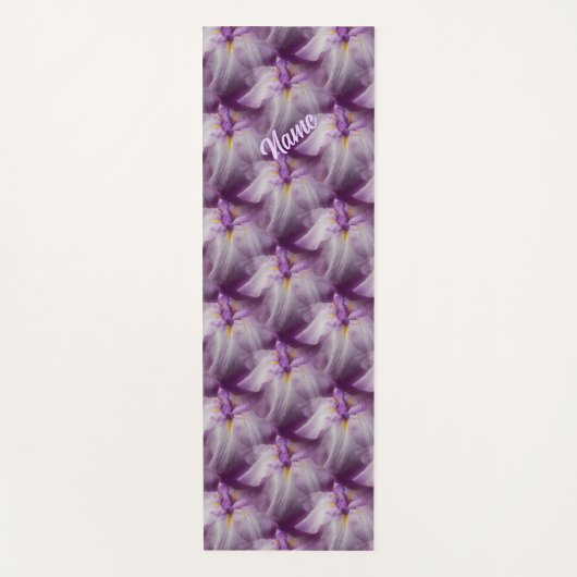 Paarse Japanse Iris-ventilator op maat Yogamat (Voorkant)