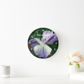 Paarse Japanse Iris-ventilator Uitvouwen op maat Ronde Klok (Huis)