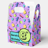 Paarse jaren '90 Vibe Eenvoudige Vormen Favor Box Bedankdoosjes (Geopend)