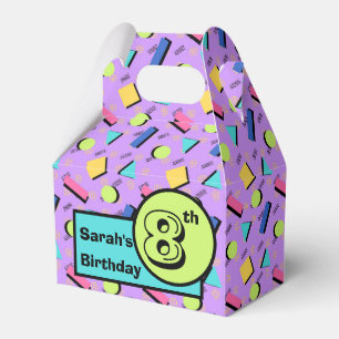 Paarse jaren '90 Vibe Eenvoudige Vormen Favor Box Bedankdoosjes