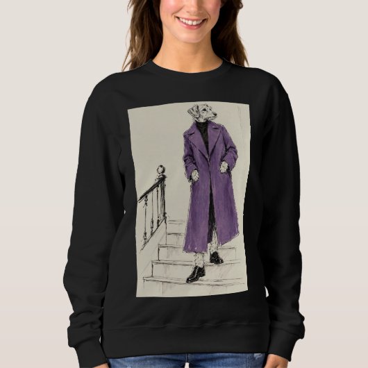 Paarse Jas Mode Hond Shirt Trap (Voorkant)