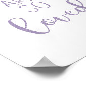 Paarse je bent zo geliefd poster (Hoek)