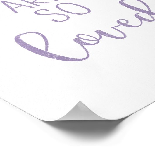 Paarse je bent zo geliefd poster (Hoek)