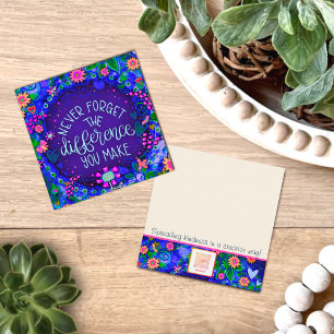 Paarse je maakt het verschil Vriendelijkheid Kaart Vierkante Visitekaartje