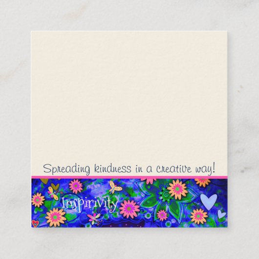 Paarse je maakt het verschil Vriendelijkheid Kaart Vierkante Visitekaartje (Achterkant)