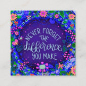 Paarse je maakt het verschil Vriendelijkheid Kaart Vierkante Visitekaartje (Voorkant)