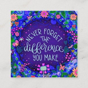 Paarse je maakt het verschil Vriendelijkheid Kaart Vierkante Visitekaartje