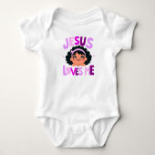 Paarse "Jesus Loves Me"-ontwerp Romper (Voorkant)