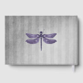 Paarse Jeweled Dragonfly bruiloft Gastenboek (Achterkant)