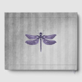 Paarse Jeweled Dragonfly bruiloft Gastenboek (Achterkant)