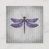 Paarse Jeweled Dragonfly bruiloft Informatiekaartje (Achterkant)