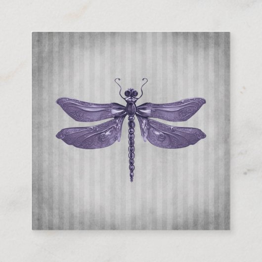 Paarse Jeweled Dragonfly bruiloft Informatiekaartje (Achterkant)