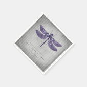 Paarse Jeweled Dragonfly bruiloft Servet (Hoek)