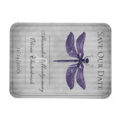 Paarse Jeweled Dragonfly Save the Date Magneet (Horizontaal)