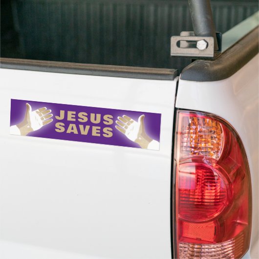PAARSE JEZUS REDT BUMPERSTICKER (Op Truck)