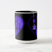 Paarse Jin & Yang Coffee & Wine Tweekleurige Koffiemok (Center)