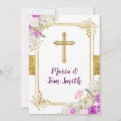 Paarse jongens en meisjes Baptisme en Derde verjaa Kaart (Achterkant)