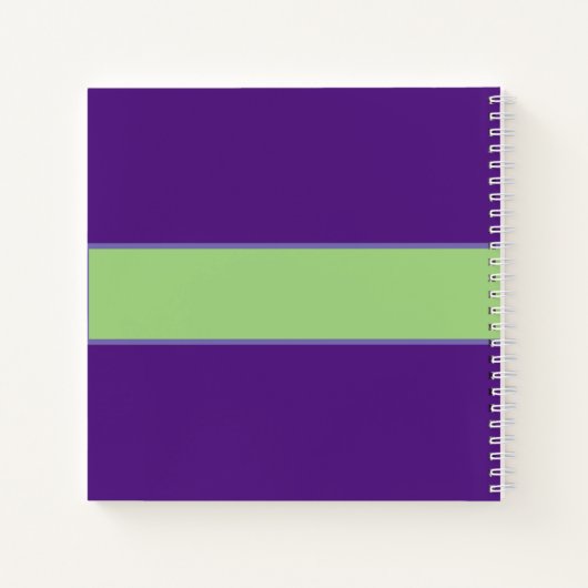 Paarse Jouw naam Familie Ontvangt Manuscript Typog Notitieboek (Achterkant)