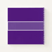 Paarse Jouw naam Familie Ontvangt Manuscript Typog Notitieboek (Achterkant)