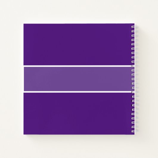 Paarse Jouw naam Familie Ontvangt Manuscript Typog Notitieboek (Achterkant)