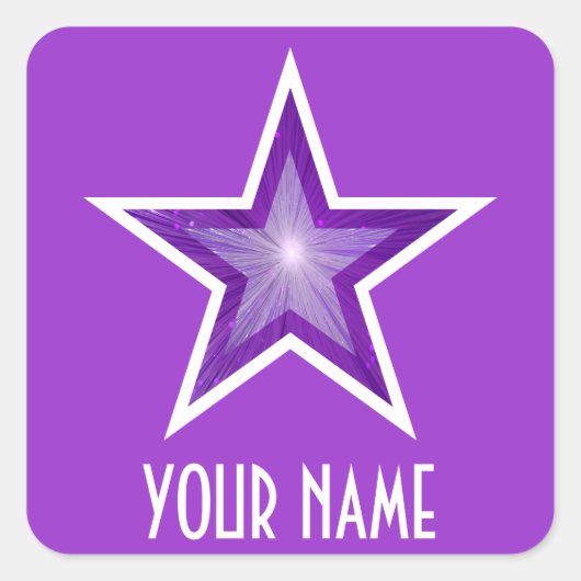 Paarse Jouw naam-sticker paars Vierkante Sticker (Voorkant)