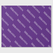 Paarse Jouw naam Typografie  meisje Cadeaupapier (Vlak)