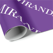 Paarse Jouw naam Typografie  meisje Cadeaupapier (Rol Hoek)