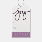 Paarse JOY Gift Labels | 10 stuks verpakking Cadeaulabel (Voorkant)