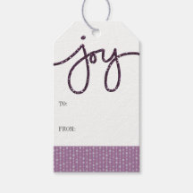 Paarse JOY Gift Labels | 10 stuks verpakking
