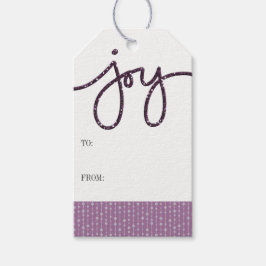 Paarse JOY Gift Labels | 10 stuks verpakking Cadeaulabel