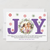 Paarse Joy, kerstflorale foto Feestdagenkaart (Voorkant)