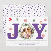 Paarse Joy, kerstflorale foto Feestdagenkaart (Voorkant / Achterkant)