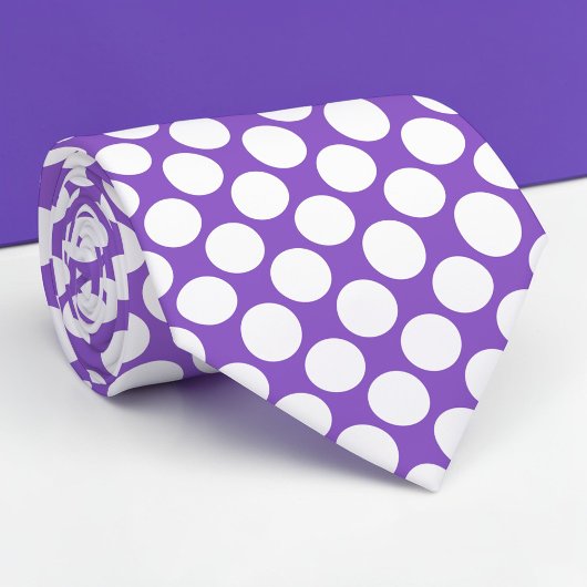 Paarse Jumbo Stippen Custom Necktie Stropdas