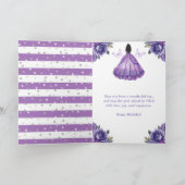 Paarse jurk Dark Skin Princess Verjaardag Kaart (Binnen)