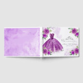 Paarse jurk Floral Quinceanera Gastenboek (Volledig)