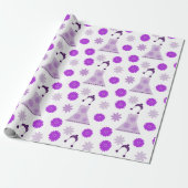 paarse jurk op wit cadeaupapier (Uitgerold)