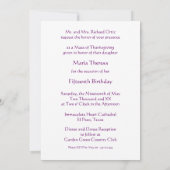 Paarse jurk Quinceanera 15e verjaardag Kaart (Achterkant)