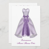 Paarse jurk Quinceanera 15e verjaardag Kaart (Voorkant / Achterkant)