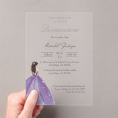 Paarse jurk Quinceanera uitnodiging (Insitu (Draagbaar))