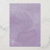 Paarse jurk Quincenera Folie Uitnodiging (Achterkant)