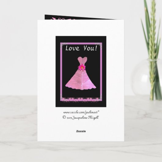 PAARSE jurken bruidsmeisje bruiloft dank u Bedankkaart (Achterkant)