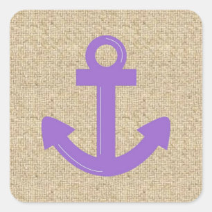 Paarse jute boot anker noodlijdende stickers