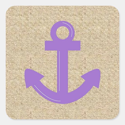 Paarse jute boot anker noodlijdende stickers (Voorkant)