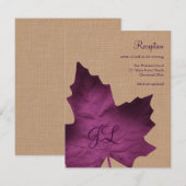Paarse Jute Geborduurde Ontvangstkaart Kaart (Voorkant / Achterkant)