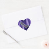 Paarse juweel Satin High Hiel Crystal Hart Sticker (Envelop)
