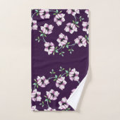 Paarse juweeltoon en Waterverf bloemen Bad Handdoek (Handdoek)