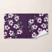 Paarse juweeltoon en Waterverf bloemen Bad Handdoek (Handdoek)