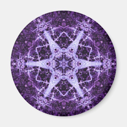 Paarse juwelen Crystal Round Magnet (Voorkant)