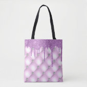  Paarse juwelen metaalglitter Tote Bag (Voorkant)